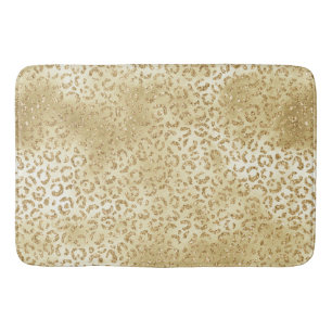 Guld Gult Ombre Glitter Leopard        Badrumsmatta