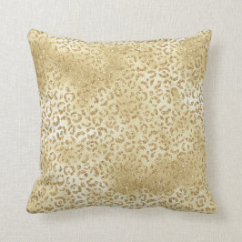 Guld Gult Ombre Glitter Leopard Zebra Kudde