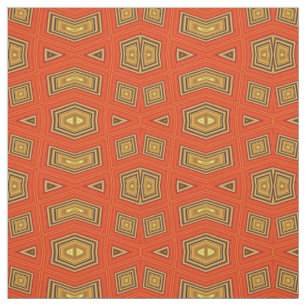 Guld Gult Red Diamond Skriv ut Mönster Fabric Tyg