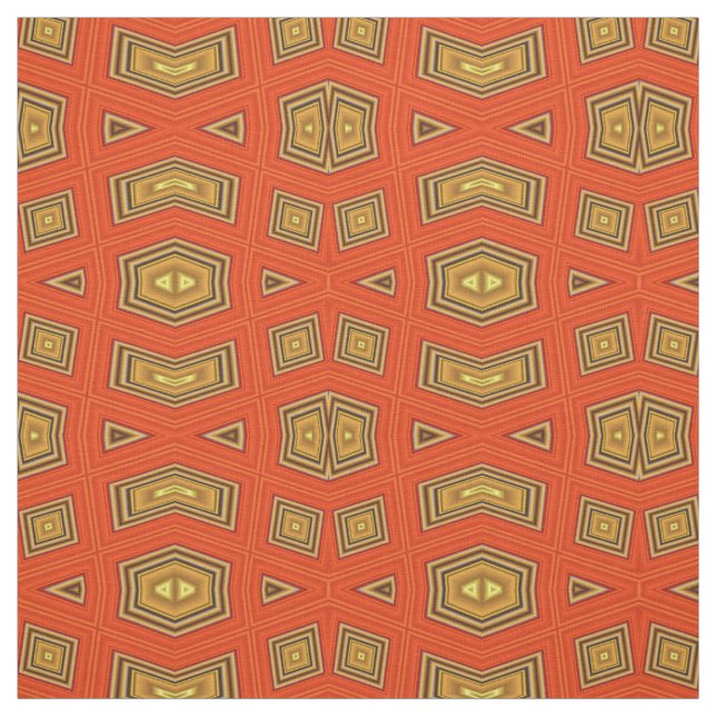 Guld Gult Red Diamond Skriv ut Mönster Fabric Tyg (Provkarta)