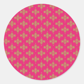guld gult rosa magenta mönster bakgrund runt klistermärke