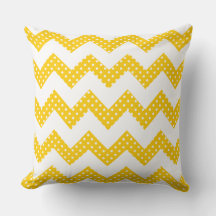 Guld gult vit prit Chevron Decorative Pillow