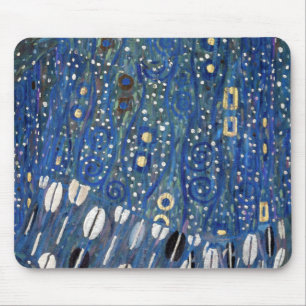 Guld- Gustav Klimt för art nouveaublått mönster Musmatta