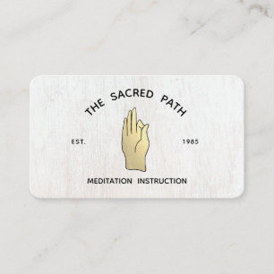 Guld Gyan Mudra Hand Meditation Lärare Square B Visitkort