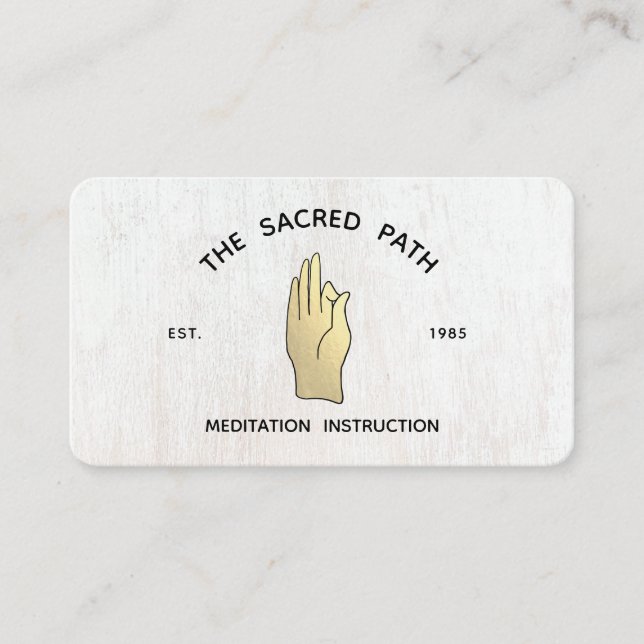 Guld Gyan Mudra Hand Meditation Lärare Square B Visitkort (Framsida)