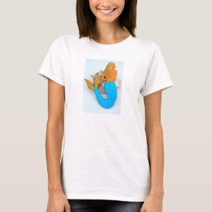 Guld haiired sjöjungfru t-shirt