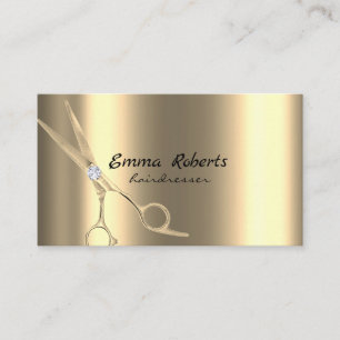 Guld Hairdresser Gradient Glitter Modern Visitkort
