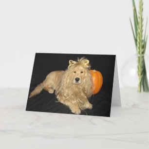 Guld- Halloween lejont tomt kort