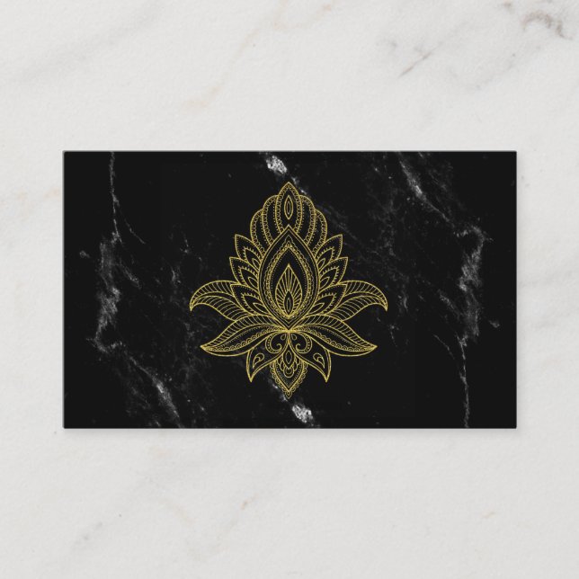 *~* Guld Hamsa Black White Marble Helig Abstrakt Visitkort (Framsida)