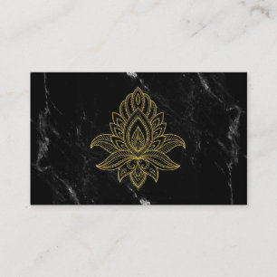 ~ Guld Hamsa Black White Marble Helig Abstrakt Visitkort
