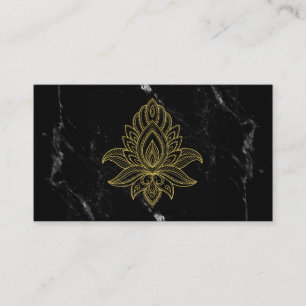 ~ Guld Hamsa Black White Marble Helig Visitkort