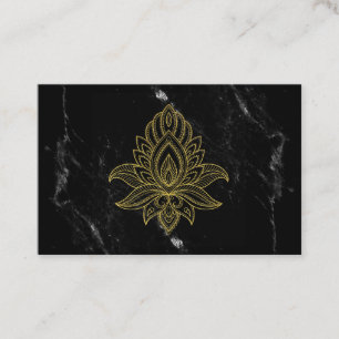 ~ Guld Hamsa White Black Abstrakt Marble Helig Visitkort