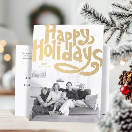 Guld Hand Lettered Glad helg Photo Postcard