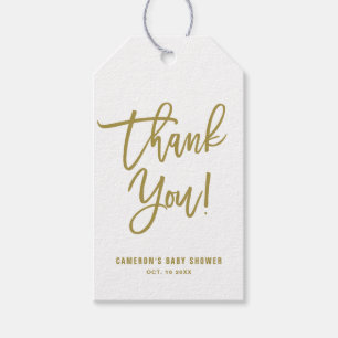 Guld Hand Lettered Script Tack Gift-Märkre Presentetikett