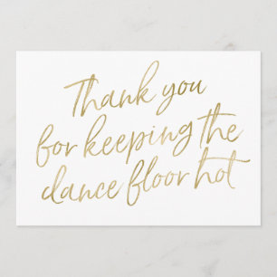 Guld Hand Lettered "Tack" DJ, Musician, Band Tack Kort