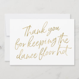 Guld Hand Lettered "Tack" DJ, Musician, Band Tack Kort