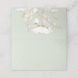 Guld Hand plockade Wildblommor Bröllop Placeringskort