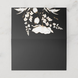 Guld Hand plockade Wildblommor Bröllop Placeringskort