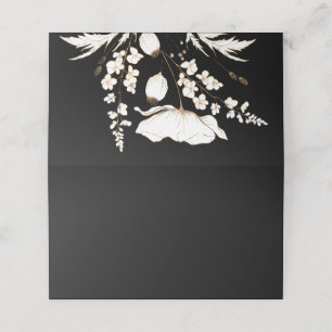 Guld Hand plockade Wildblommor Bröllop Placeringskort