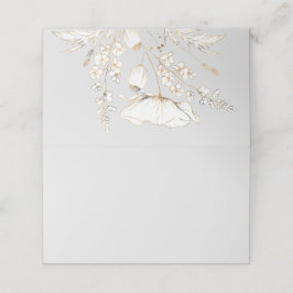 Guld Hand plockade Wildblommor Bröllop Placeringskort