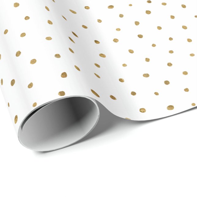 Guld- hand plockadepolka dots för Faux Presentpapper (Rullad Hörn)
