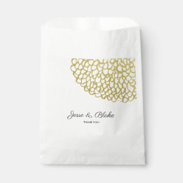 Guld Handdragen Petal Mönster Bröllop