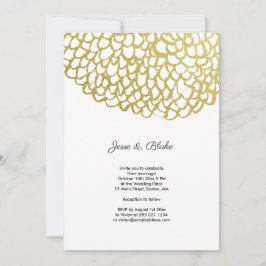 Guld Handdragen Petal Mönster Bröllop Inbjudningar