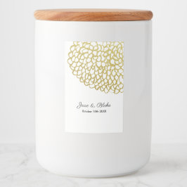 Guld Handdragen Petal Mönster Bröllop Mat Etikett