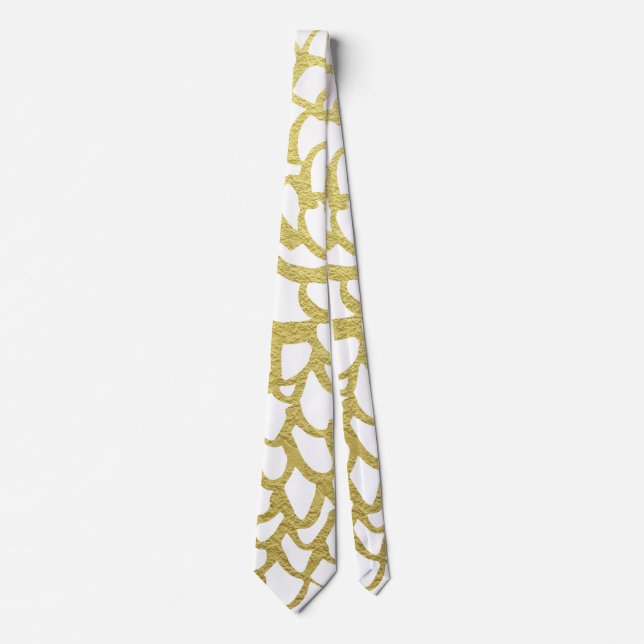 Guld Handdragen Petal Mönster Bröllop Slips (Framsida)