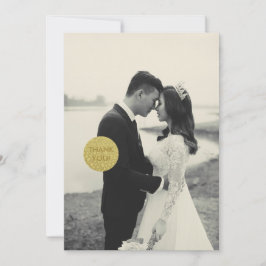 Guld Handdragen Petal Mönster Bröllop Tack Kort