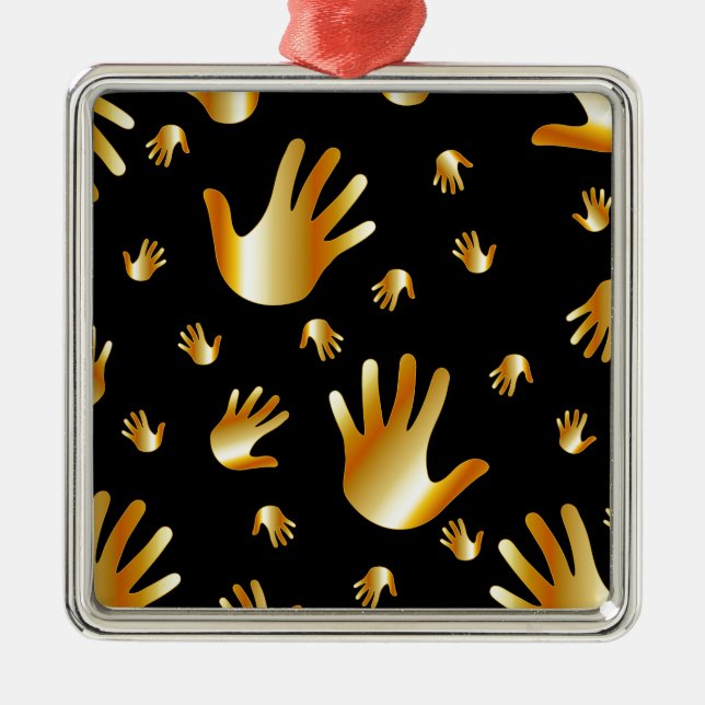 guld- händer julgransprydnad metall (Framsidan)