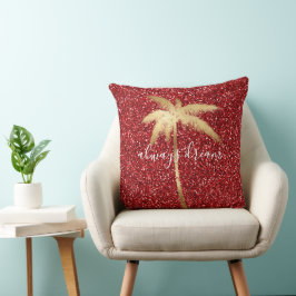 Guld Handflatan Träd Dream Red Glitter Kudde