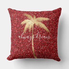 Guld Handflatan Träd Dream Red Glitter Kudde