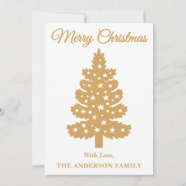 Guld Handskript Julgran Julkort