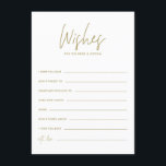 Guld Handwrite Önskemål för Bride and Groom Tilläggskort<br><div class="desc">Guld Handskrift Önskemål för Bride and Groom Card | Skriva väl önskemål för bruden och trippen med detta kort från snyggt bröllop. Den har handskript,  modern typografi och polka dots mönster.</div>