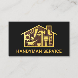 Guld Handyman Bygger Verktyg hem Visitkort