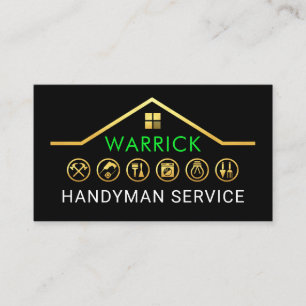 Guld Handyman Byggverktyg Tak Visitkort