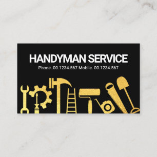 Guld Handyman Construction Verktyg entreprenör Visitkort