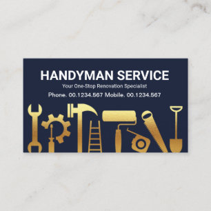 Guld Handyman Construction Verktyg House remodelin Visitkort