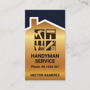 Guld Handyman Home Tak Windows Visitkort
