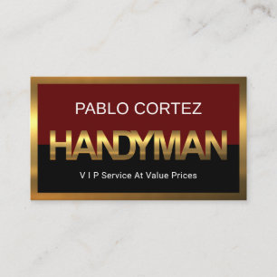 Guld Handyman skyltning kant ram Visitkort