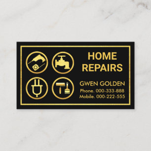 Guld Handyman Verktyg Gräns Visitkort