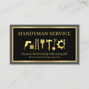 Guld Handyman Verktyg Hem Reparationer Visitkort