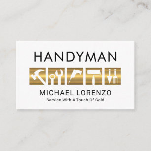 Guld Handyman Verktyg Ikon Visitkort