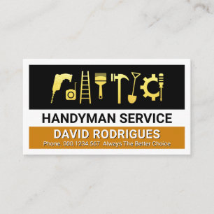 Guld Handyman Verktyg Lager Visitkort