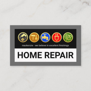 Guld Handyman Verktyg På Gråa Kanter Visitkort