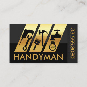 Guld Handyman Verktyg Rand Visitkort