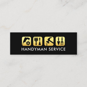 Guld Handyman Verktyg Skylt Mini Visitkort