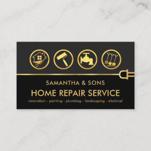Guld Handyman Verktyg Speciell Line Visitkort