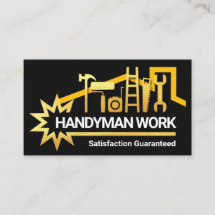 Guld Handyman Verktyg Tak stjärnorna Visitkort